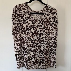 Maurices Brown Leopard Print Long Sleeve Top